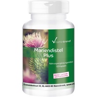 Mariendistel Plus ! 4-MONATS-VORRAT ! 120 Kapseln - Mariendistel Komplex mit Mariendistel, Artischocke & Löwenzahn - mit 80% Silymarin - bioverfügbare Supplements aus Deutschland | Vitamintrend
