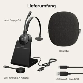 JABRA Engage 55 MS Mono USB-A inkl. Ladestation