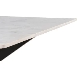 MASSIVMOEBEL24.DE Couchtisch Barcelona Marmor Weiß Eisen schwarz 90 x 90 x 45 cm