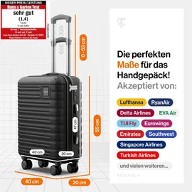 Travely Premium 4-Rollen Cabin 55 cm / 36 l schwarz