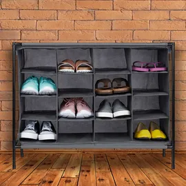 Relaxdays Schuhregal 84 x 65 x 36 cm grau / grau