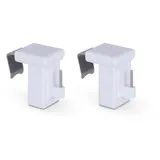 BestLivings Klemmträger "Weiß" 2er Pack - für Vitragestangen/Scheibenstangen- Fensterrahmen 10-27mm - Klemmfix Dekohaken - Universal Fensterhaken zur Fensterdekoration