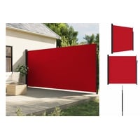 vidaXL Seitenmarkise Ausziehbar Rot 200x600 cm