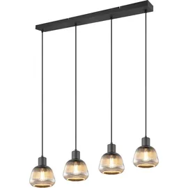 meine wunschleuchte LED Pendelleuchte 4-flg. 90 cm rund Glas schwarz