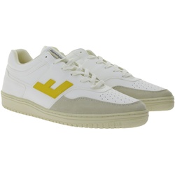 FLAMINGOS LIFE Retro 90`s Sneaker vegane Freizeit-Schuhe Made in Spain SS21R9WHIYEMO Weiß/Gelb - 36