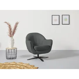 Andas Drehsessel »Stavre, Loungesessel mit Drehfunktion« in moderner Optik, mit elegantem Drehfuß grau