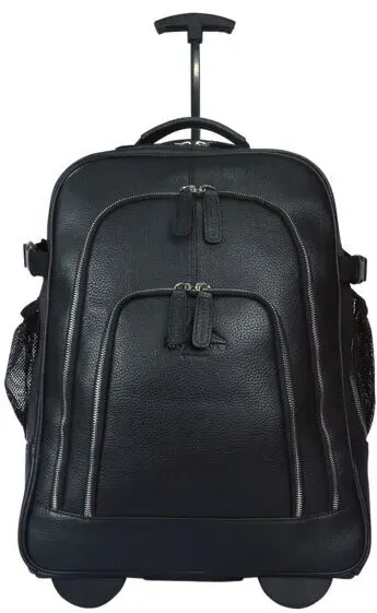 Alpenleder Reisetasche mit Rollen ACHENSEE Nera Notte, 33x50x24 cm