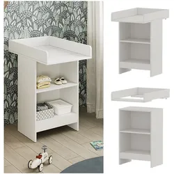 Vicco Wickeltisch Mona 60 x 88 cm, Weiß, Wickelkommode inkl. Wickelauflage