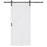 inova Holzschiebetür Weiß 900 x 2150 mm Komplettset Schwarz mit Bügelgriff inkl. 2Seitiger Softclose