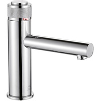 BADLAND Waschtischarmatur Wasserhahn Kleine VOLUMO Mischbatterie für Badezimmer in Silber + Click-Clack