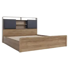 MCW Doppelbett MCW-P43 160 x 200 cm Eiche MDF dunkelgrau