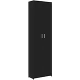 vidaXL Garderobenschrank Schwarz 55x25x189 cm Holzwerkstoff