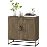 HOMCOM Sideboard Aufbewahrungsschrank im modernen Stil mit 2 Türen, verstellbares Regal - Sideboard für Ess- und Wohnzimmer, 80 x 40 x 78 cm, Naturholz   Aosom