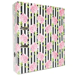 ADINA Motivordner 8cm Rosen auf sw ws Hintergrund