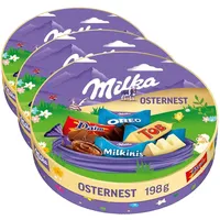 Milka Osternest – liebevoll zusammengestellte Osterschokolade mit Alpenmilch in bunter Geschenkverpackung – 198g (Packung mit 3)