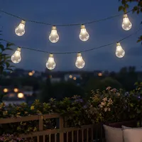 MARELIDA LED Solar Lichterkette 10 Glühbirnen 4,5m transparent