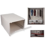 GarPet Aufbewahrungsbox mit Frontöffnung Stapel Plastik Modul Kunststoff Box weiß