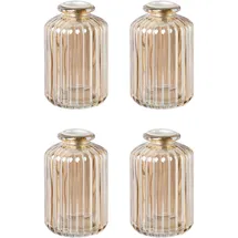 Creativ deco Kerzenhalter Weihnachtsdeko Glas goldfarben