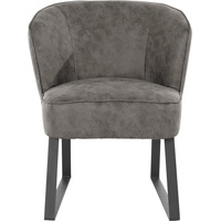 exxpo - sofa fashion Sessel »Americano«, mit Keder und Metallfüßen, Bezug in verschiedenen Qualitäten, 1 Stck., grau