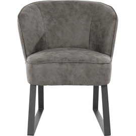 exxpo - sofa fashion Sessel »Americano«, mit Keder und Metallfüßen, Bezug in verschiedenen Qualitäten, 1 Stck., grau