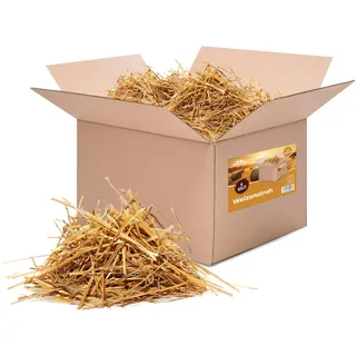 Bolson frisches Weizenstroh (6 kg) - kurz geschnittenes Stroh aus Bayern - direkt ab Hof verpackte Strohkiste - hochwertiges Stroh zur Fütterung & Einstreu von Kaninchen, Meerschweinchen, Hamster