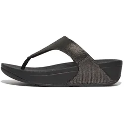 Zehentrenner »LULU GLITZ«, Keilabsatz, Sommerschuh, Microwobbleboard - komfortables Fußbett, Gr. 41, anthrazit-schwarz, , 42699167-41
