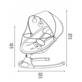 MOMI KENANI Babywippe für Kinder bis 9 kg, mit Fernbedienung & Musik, 5 Stufen – inkl. Moskitonetz – Hellgrau - Weiß