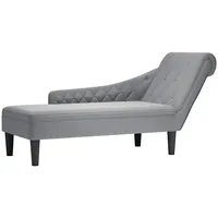 VidaXL Chaiselongue mit Kissen und Rechter Armlehne Hellgrau Stoff