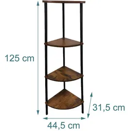 Relaxdays Eckregal 44,5 x 31,5 x 125 cm Braun/Schwarz