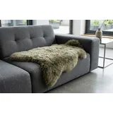KUHFELL online & NOMAD Fellteppich Echtes großes Lammfell Schaffell Teppich in Weiß Schwarz Blau Braun, Atmungsaktiv, Temperaturausgleichend, Antibakteriell grün 100 cm