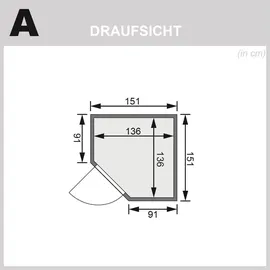 Karibu Sauna Larin ohne Ofen ohne Dachkranz