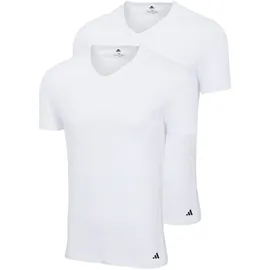adidas V-Neck Shirt Active Flex Cotton weiß XXL