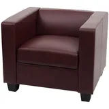 Sessel Loungesessel Lille ~ Kunstleder, rot-braun