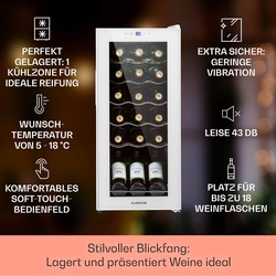 Shiraz 18 Slim Uno Weinkühlschrank 50l 18Fl Touch-Bedienfeld 5-18°C