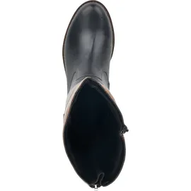 REMONTE Hochschaftstiefel - Nachtschwarz / Braun Glattleder Größe: 40 Normal - Schwarz