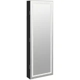 vidaXL Schmuckschrank mit LED-Beleuchtung Schwarz