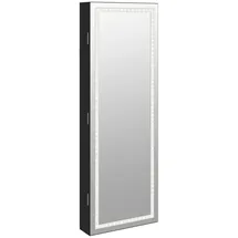 vidaXL Schmuckschrank mit LED-Beleuchtung Schwarz
