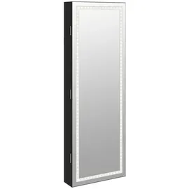 vidaXL Schmuckschrank mit LED-Beleuchtung Schwarz