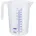 Messbecher 2l Polypropylen PP bruchsicher und spülmaschinengeeignet offener Griff blaue Skala Transparent blau