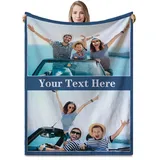 LPGYYU Personalisierte Decke, Fotodecke mit Eigenem Foto, Personalisiert Decke mit Foto, Kuscheldecke mit Foto, Decke Selbst Gestalten Foto, Personalisierte Geschenke fur Freundin, Mama, Papa