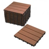 SAM WPC-Fliesen, 30x30 cm, Farbe Teak, 11er Spar Set für 1m2, Gartenfliesen mit Klick-System, Bodenbelag mit Drainage, Balkonfliesen/Terrassenfliesen/Klickfliesen