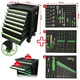 KS Tools COMPETITION Werkstattwagen mit 7 Schubladen und 119 Premium-Werkzeugen