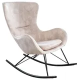 Licht-Erlebnisse Schaukelsessel ERIE, Schaukelsessel Samt Metall in Beige Creme Schwarz B: 77 cm schwarz