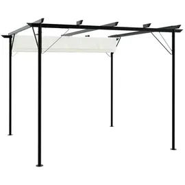vidaXL Pergola mit Versenkbarem Dach 3 x 3 m cremeweiß