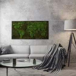 Bild mit Rahmen BÖNNINGHOFF "Moos", grün (farbe rahmen: schwarz, farbe bild(er): grün), B:120cm H:60cm T:5,5cm, Holz, Bilder, jedes Bild ein Unikat, BxH: 120x60 cm