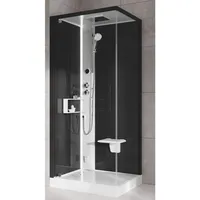 Novellini Glax 2 2.0 G+F Komplettdusche 90x90cm DT 11,5cm, Farbe Black