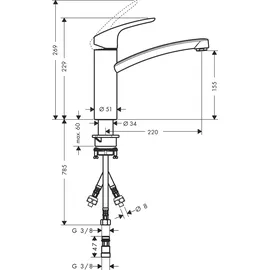 Hansgrohe Focus M41 160 1jet Niederdruck chrom 31804000