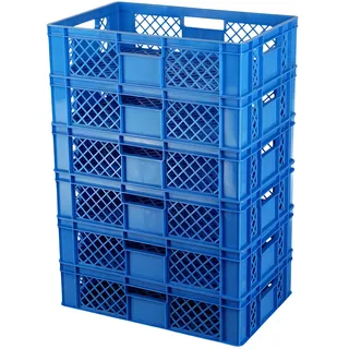 6 Stück Bäckerkisten / Brotkisten 600 x 400 x 150 mm in blau
