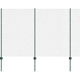 vidaXL Zaun mit Pfosten 1,5 x 10 m Grün/Stahl