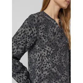 s.Oliver Langarmbluse mit All-Over Leo Print Grau XS
